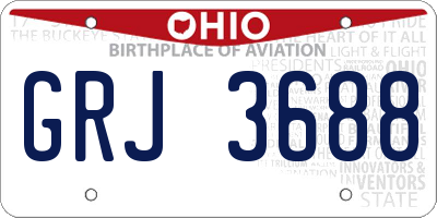OH license plate GRJ3688