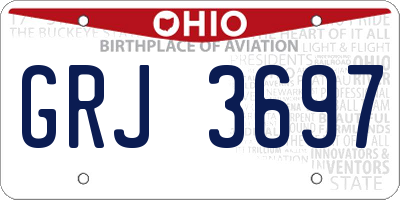 OH license plate GRJ3697