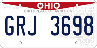 OH license plate GRJ3698