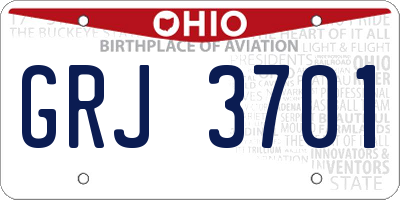 OH license plate GRJ3701