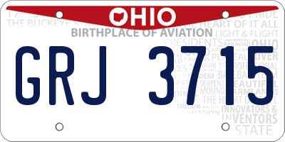 OH license plate GRJ3715