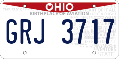OH license plate GRJ3717