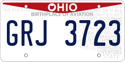 OH license plate GRJ3723