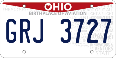 OH license plate GRJ3727