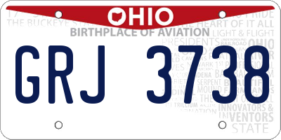 OH license plate GRJ3738