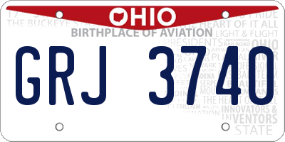 OH license plate GRJ3740