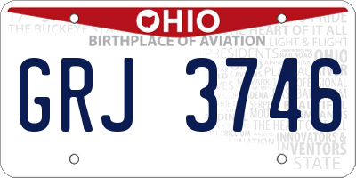 OH license plate GRJ3746