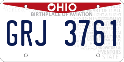 OH license plate GRJ3761