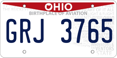OH license plate GRJ3765