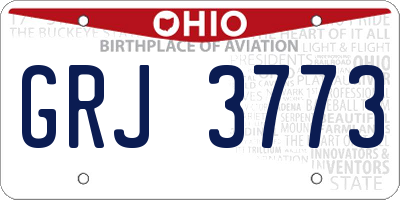 OH license plate GRJ3773