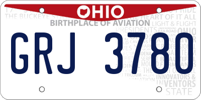 OH license plate GRJ3780