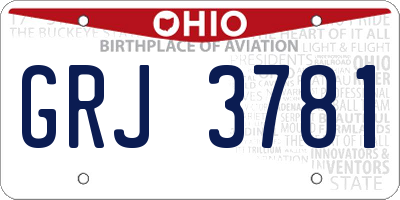 OH license plate GRJ3781