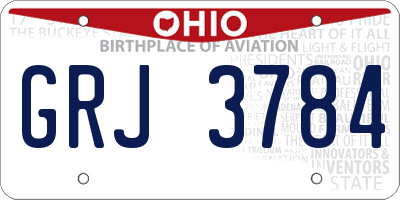 OH license plate GRJ3784