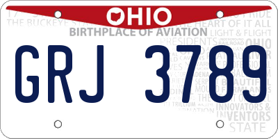 OH license plate GRJ3789