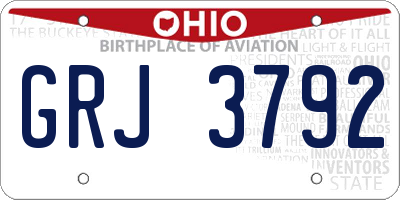 OH license plate GRJ3792