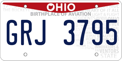 OH license plate GRJ3795