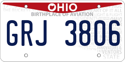 OH license plate GRJ3806