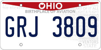 OH license plate GRJ3809