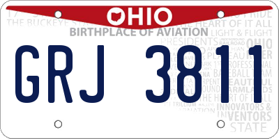 OH license plate GRJ3811