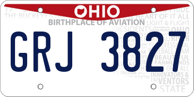 OH license plate GRJ3827