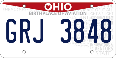 OH license plate GRJ3848