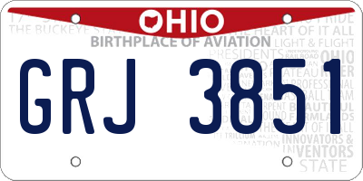 OH license plate GRJ3851