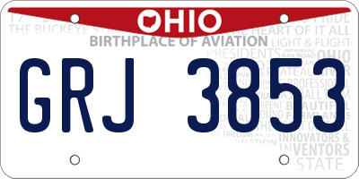 OH license plate GRJ3853