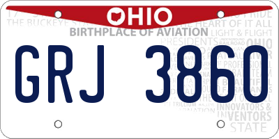 OH license plate GRJ3860