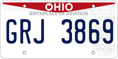 OH license plate GRJ3869