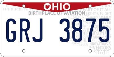 OH license plate GRJ3875