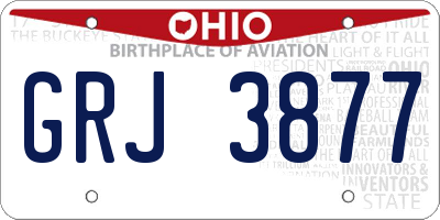 OH license plate GRJ3877