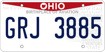 OH license plate GRJ3885