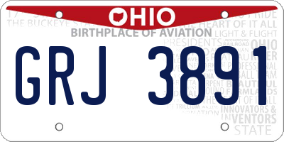 OH license plate GRJ3891