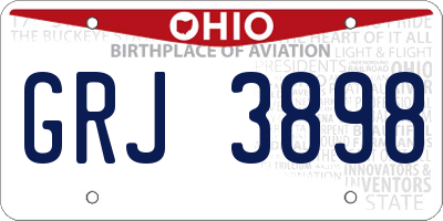 OH license plate GRJ3898