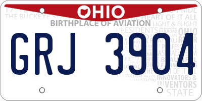 OH license plate GRJ3904
