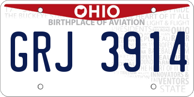 OH license plate GRJ3914