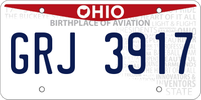 OH license plate GRJ3917