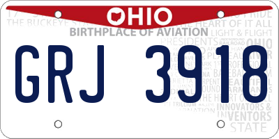 OH license plate GRJ3918
