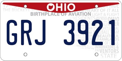 OH license plate GRJ3921