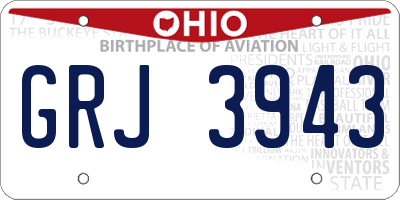 OH license plate GRJ3943