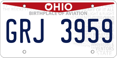 OH license plate GRJ3959