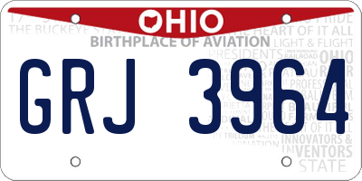 OH license plate GRJ3964