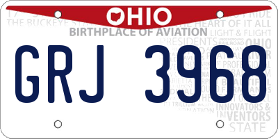 OH license plate GRJ3968