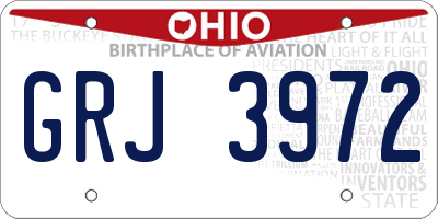 OH license plate GRJ3972
