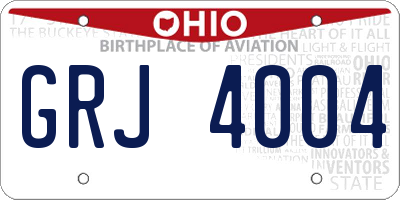 OH license plate GRJ4004