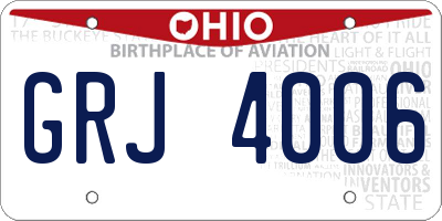 OH license plate GRJ4006