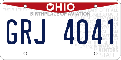 OH license plate GRJ4041
