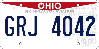 OH license plate GRJ4042