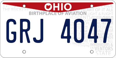OH license plate GRJ4047