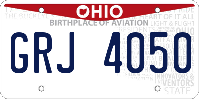 OH license plate GRJ4050